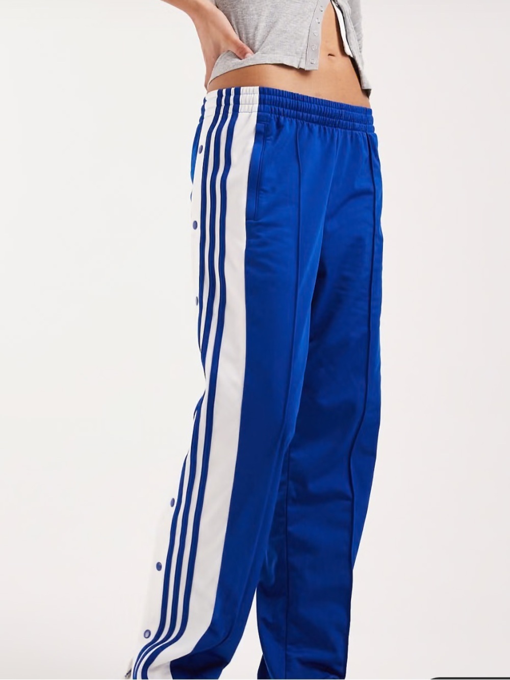 Adidas Blue Track Pants with Classic White Stripes - Picture 5 of 10
